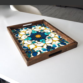 Aberto Design Bandeja REF020 de Madera Maciza, 48 x 38 x 4 cm